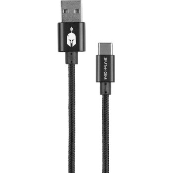 Spartan Gear - Double Sided USB Cable (Type C) (length: 2m - Compatible with Playstation 5, Xbox Series X/S, tablet, mobile) (colour: Black) Spartan Gear - Double Sided USB Cable (Type C) (length: 2m - Compatible with Playstation 5, Xbox Series X/S, tablet, mobile) (colour: Black)